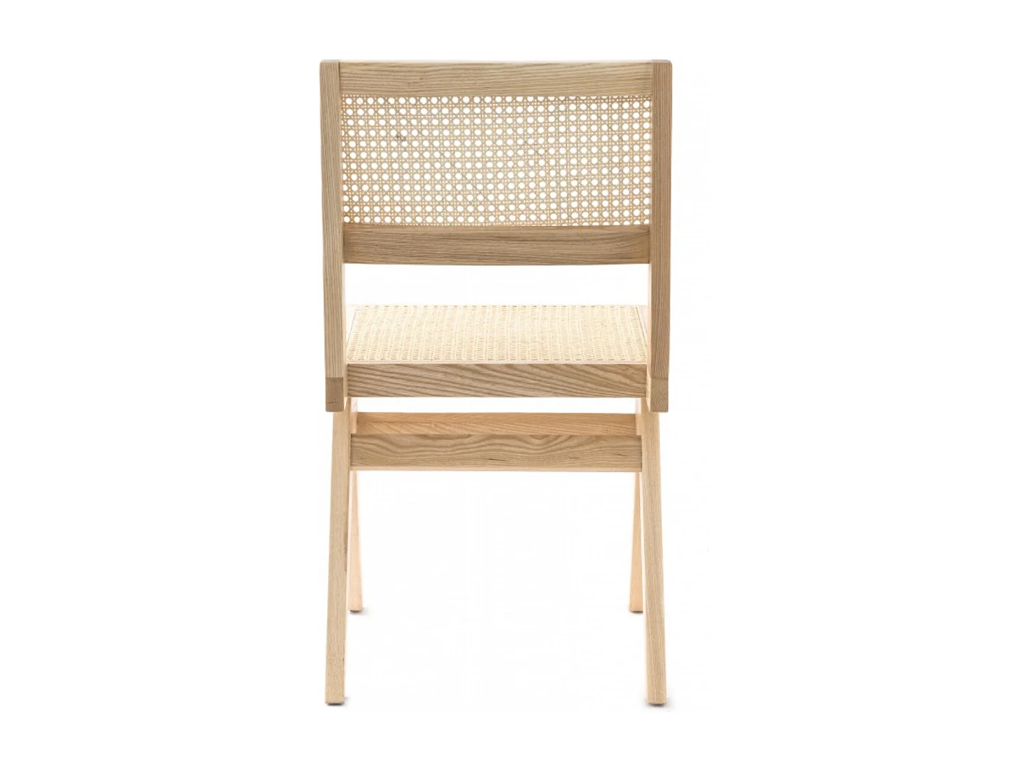 Chaise en bois de Frêne et rotin Landas - Style vintage-Couleur Noir