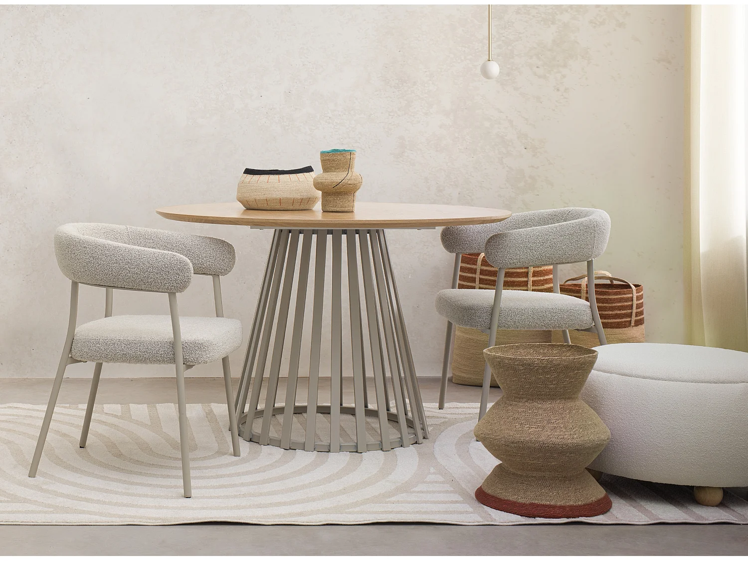 KILA ronde eettafel Ø120 cm-Kleur Taupe grijs