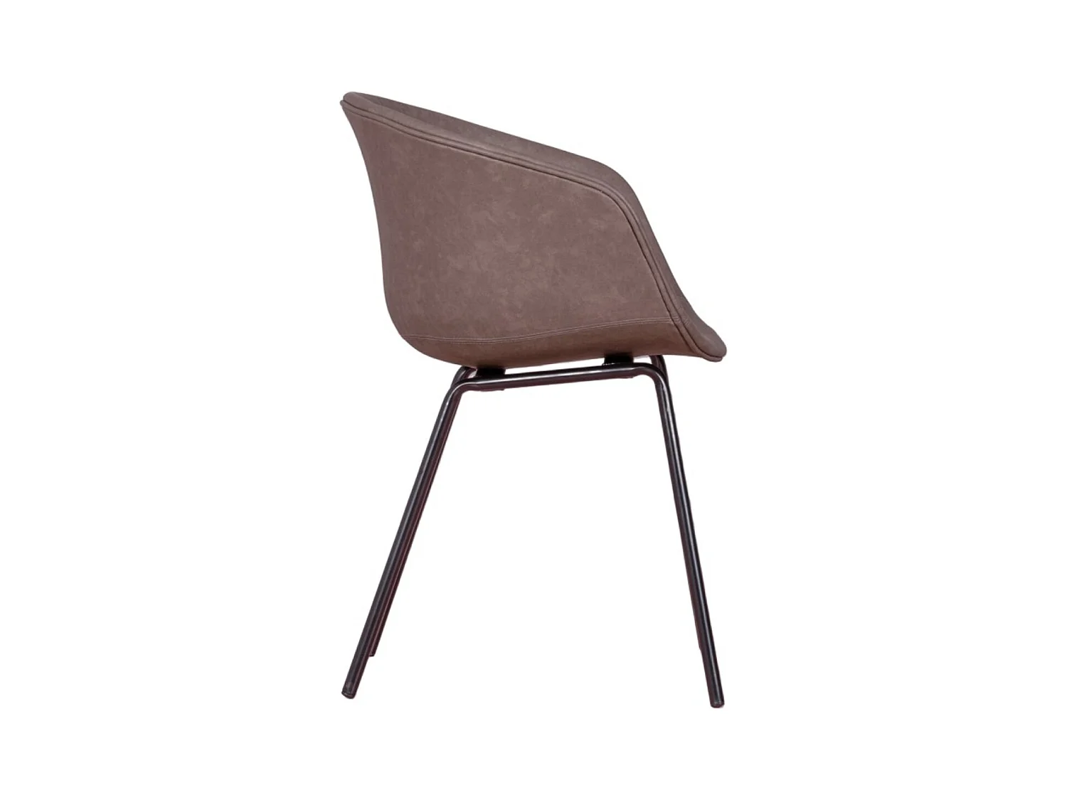 Chaise rembourrée Oliver en similicuir – Élégance et confort pour votre intérieur-Marron