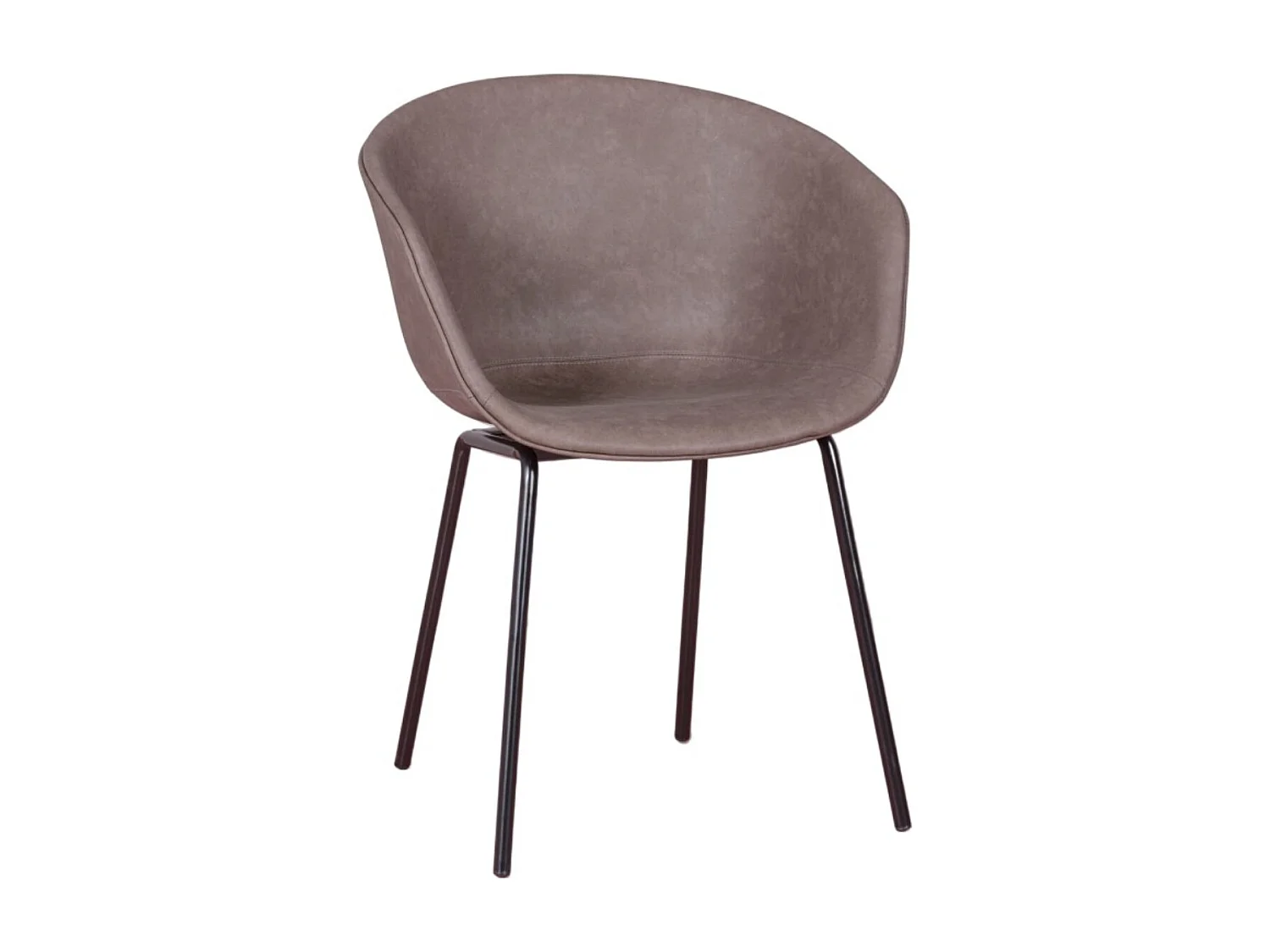 Chaise rembourrée Oliver en similicuir – Élégance et confort pour votre intérieur-Marron