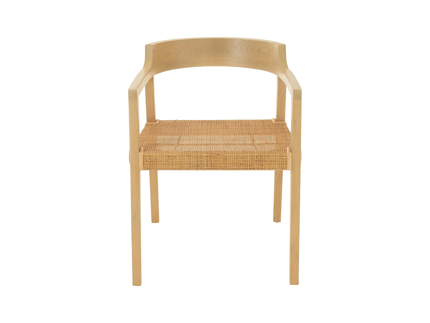 Fauteuil en bois de chêne SUKA – Élégance naturelle et charme artisanal-Beige