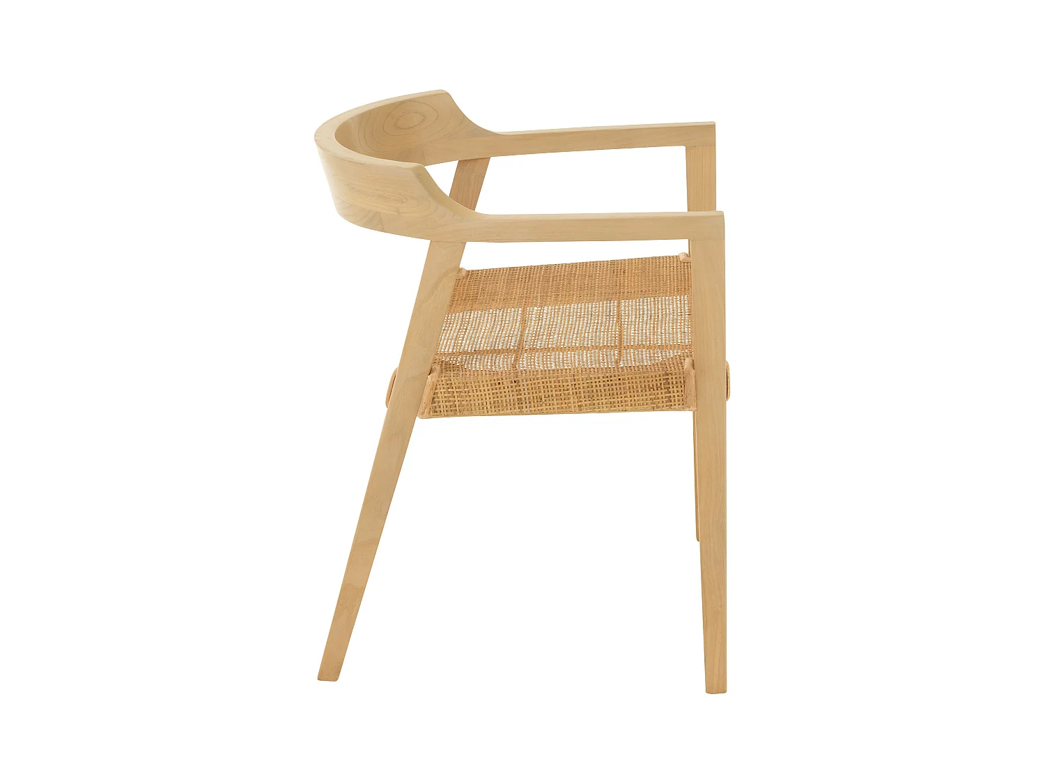 Fauteuil en bois de chêne SUKA – Élégance naturelle et charme artisanal-Beige