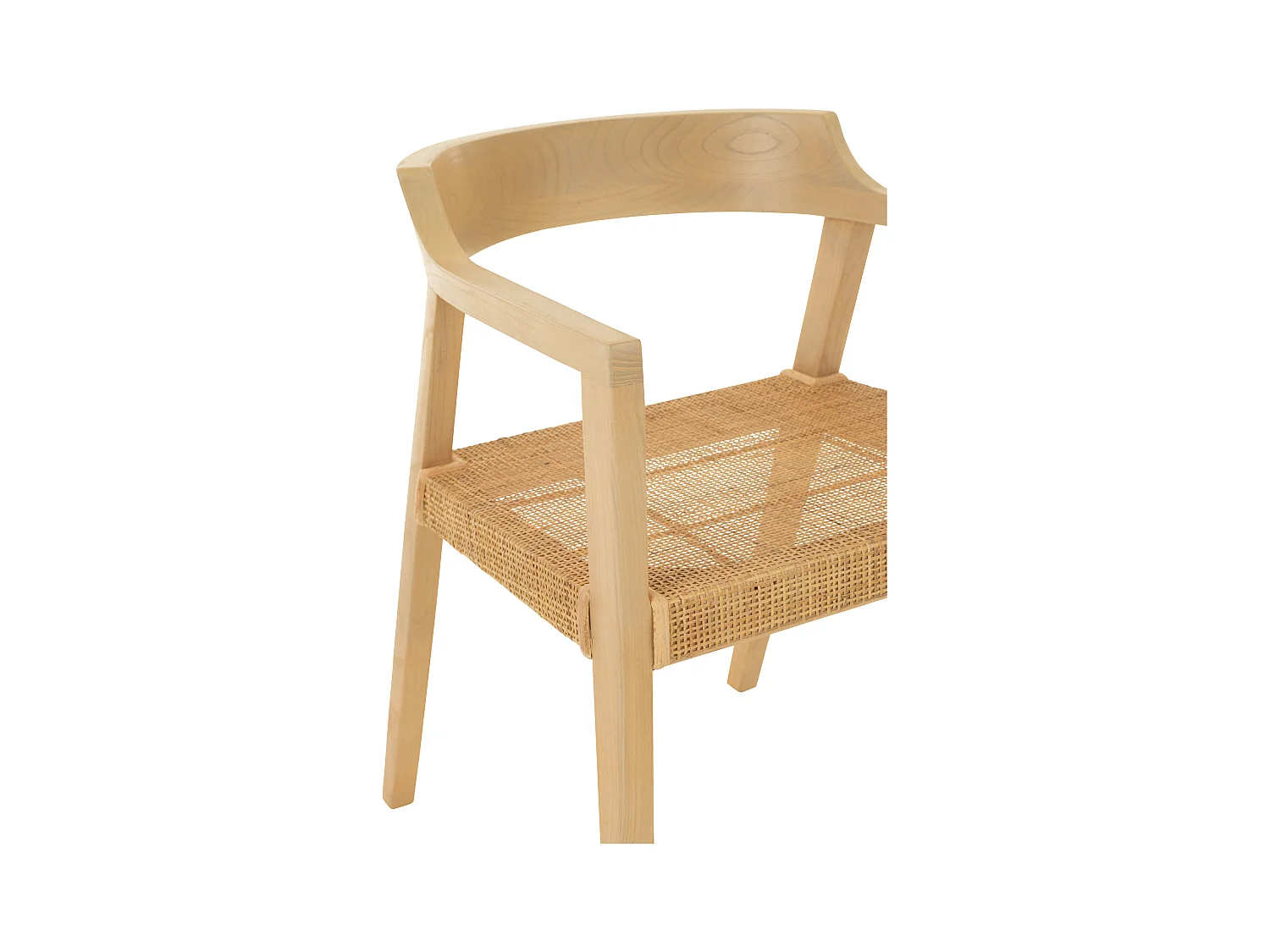 Fauteuil en bois de chêne SUKA – Élégance naturelle et charme artisanal-Beige
