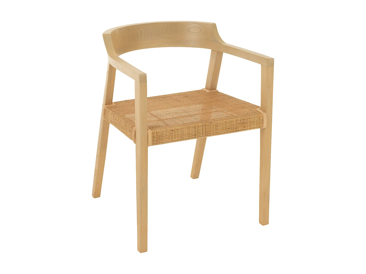 Sillón de roble SUKA: elegancia natural y encanto artesanal-Color ribete verde crudo