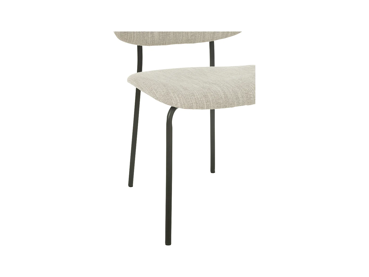 Silla de diseño AKOZ con tejido suave de alta gama y estructura de acero negro mate-Color ribete verde crudo
