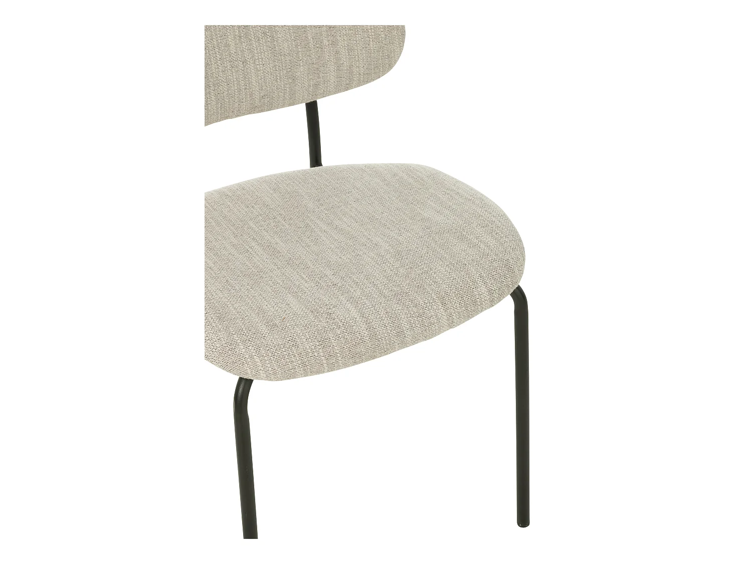 Silla de diseño AKOZ con tejido suave de alta gama y estructura de acero negro mate-Color ribete verde crudo