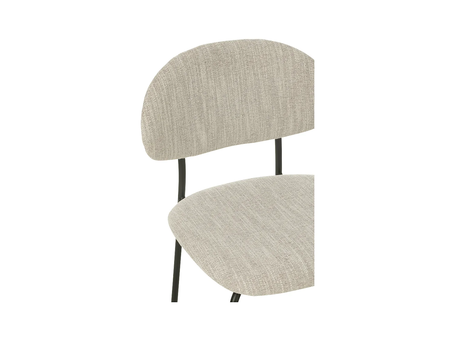Silla de diseño AKOZ con tejido suave de alta gama y estructura de acero negro mate-Color ribete verde crudo