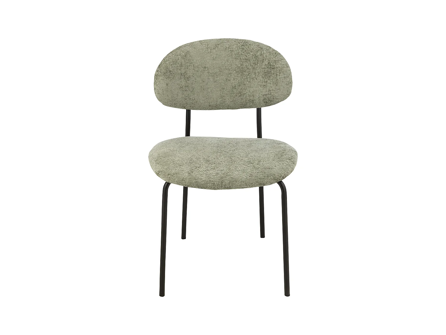 Silla de diseño AKOZ con tejido suave de alta gama y estructura de acero negro mate-Color ribete verde crudo