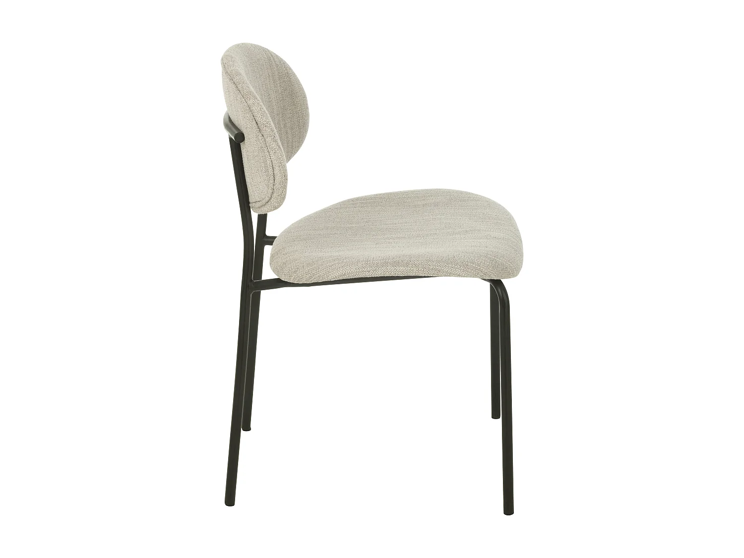 Chaise design AKOZ tissu doux et structure acier noir mat-Beige
