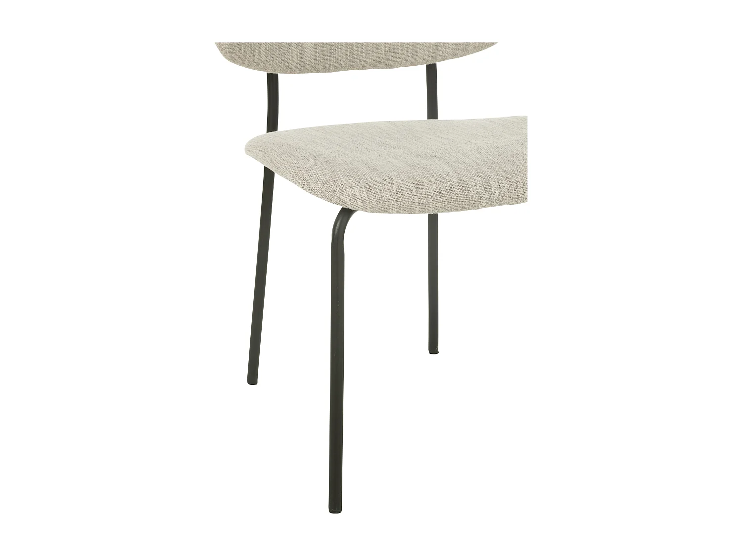 Chaise design AKOZ tissu doux et structure acier noir mat-Beige