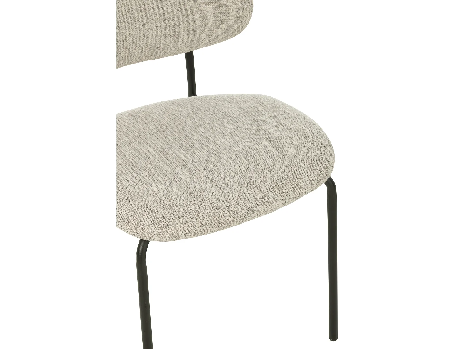 Chaise design AKOZ tissu doux et structure acier noir mat-Beige