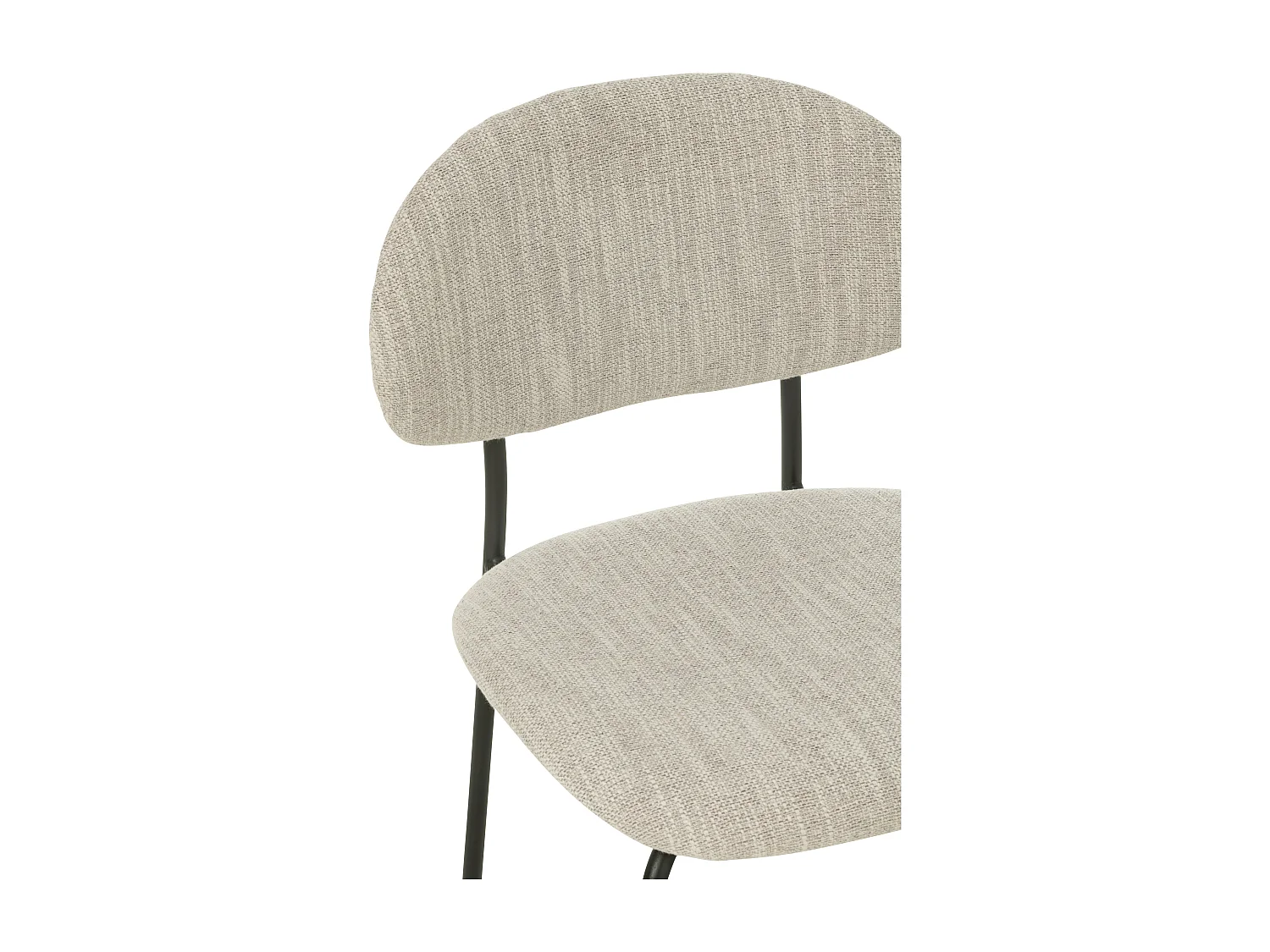 Chaise design AKOZ tissu doux et structure acier noir mat-Beige