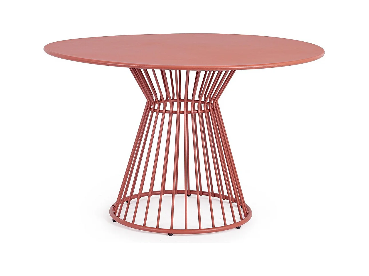 Table ronde en acier mate KEVIN 120cm – Intérieur et extérieur-Terracotta