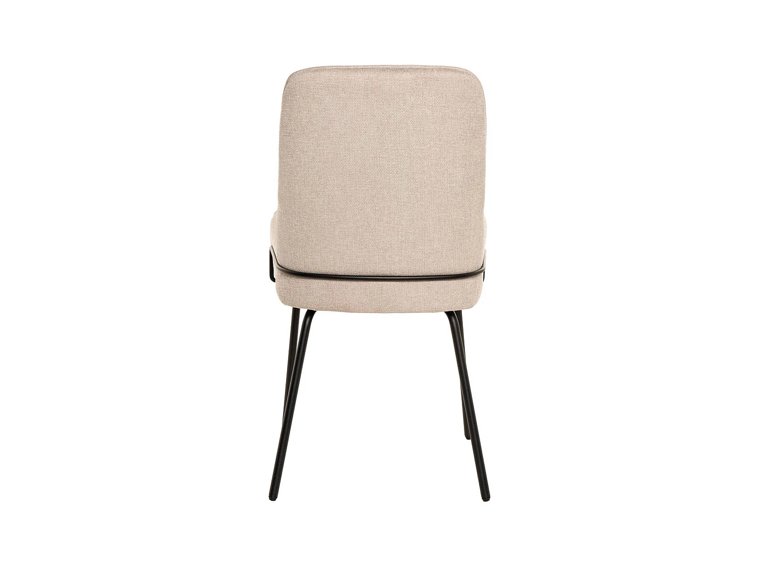 Chaise moderne tissu beige clair et pieds métal noir Loven