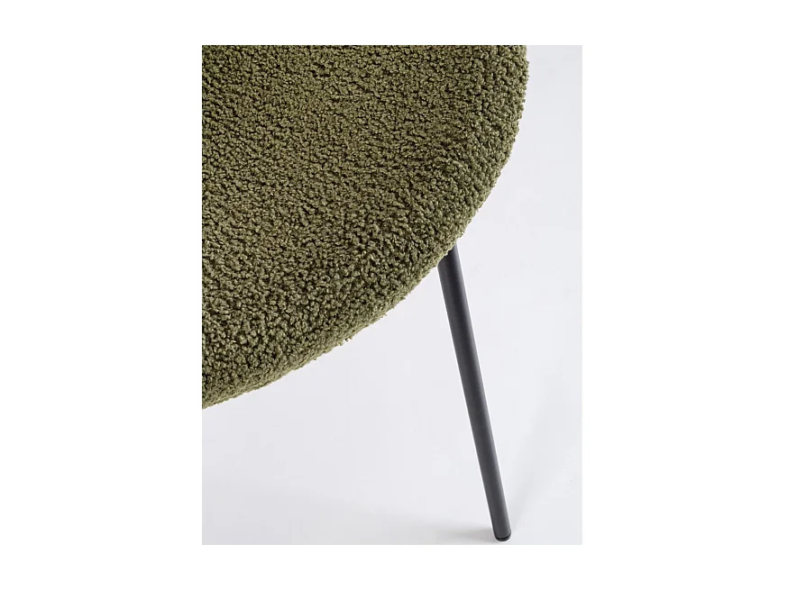 Lot de 2 Chaises tissu effet bouclette Maddy – Élégance moderne et confort optimal-Vert olive