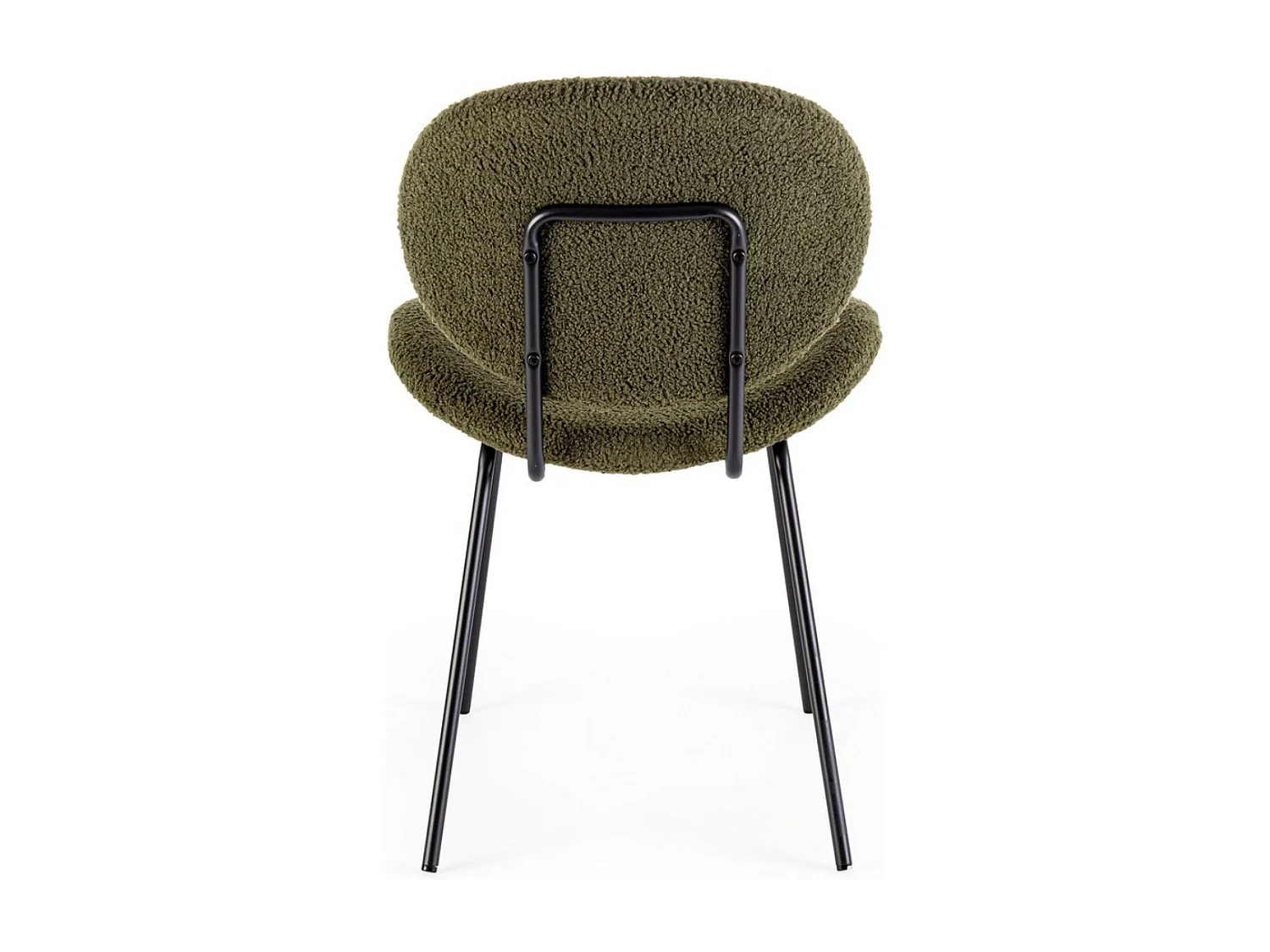 Lot de 2 Chaises tissu effet bouclette Maddy – Élégance moderne et confort optimal-Vert olive