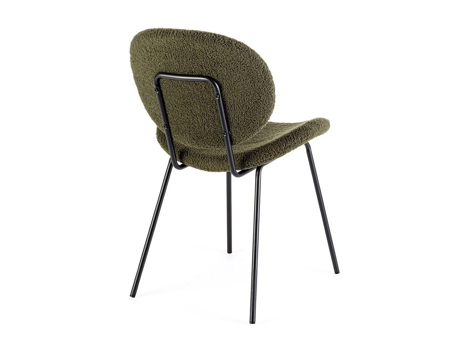Lot de 2 Chaises tissu effet bouclette Maddy – Élégance moderne et confort optimal-Vert olive