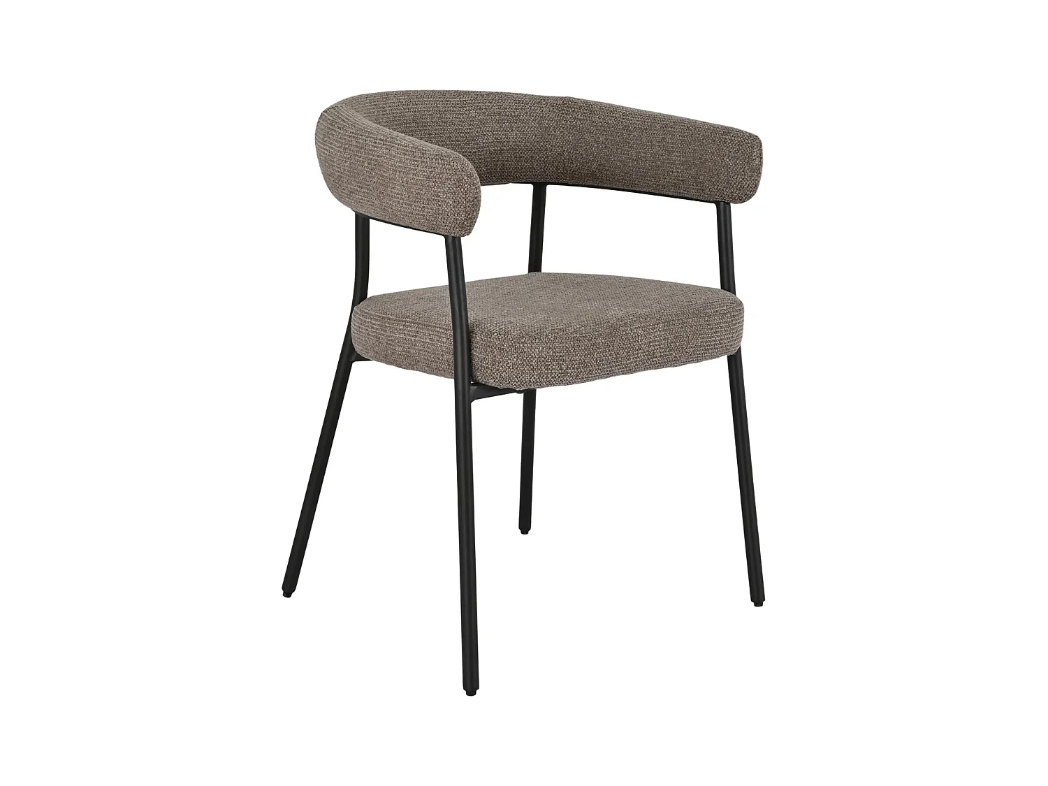 Lot de 2 fauteuils de table TRIVIO en tissu et métal-Marron