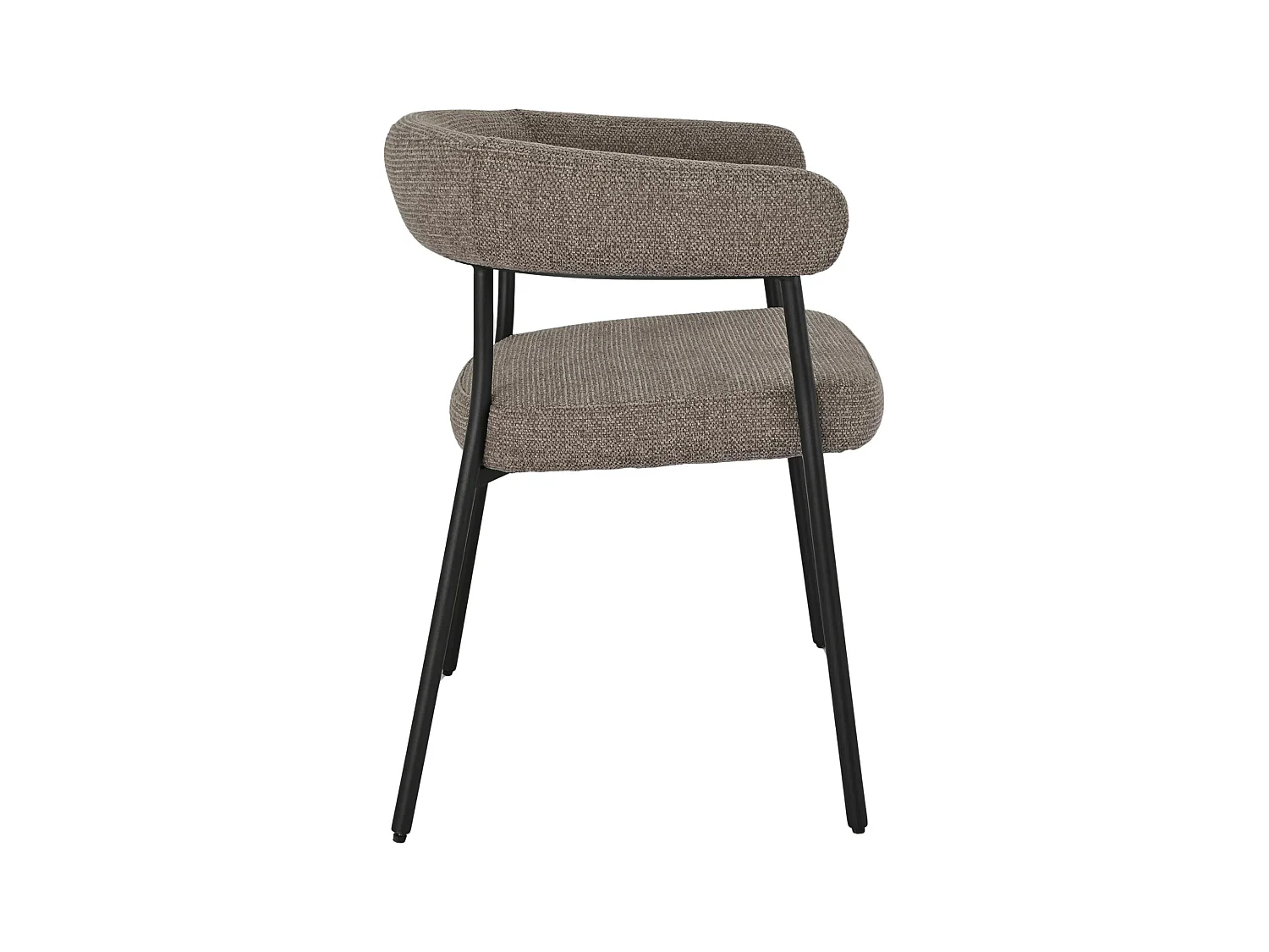 Lot de 2 fauteuils de table TRIVIO en tissu et métal-Marron