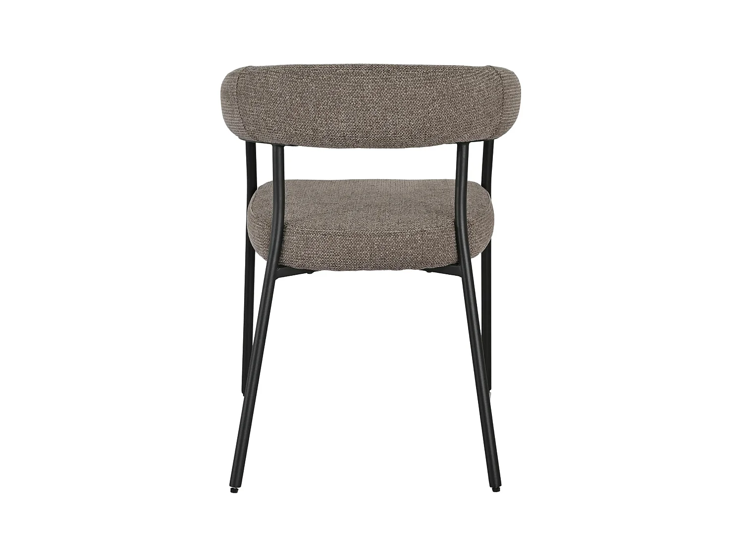 Lot de 2 fauteuils de table TRIVIO en tissu et métal-Marron