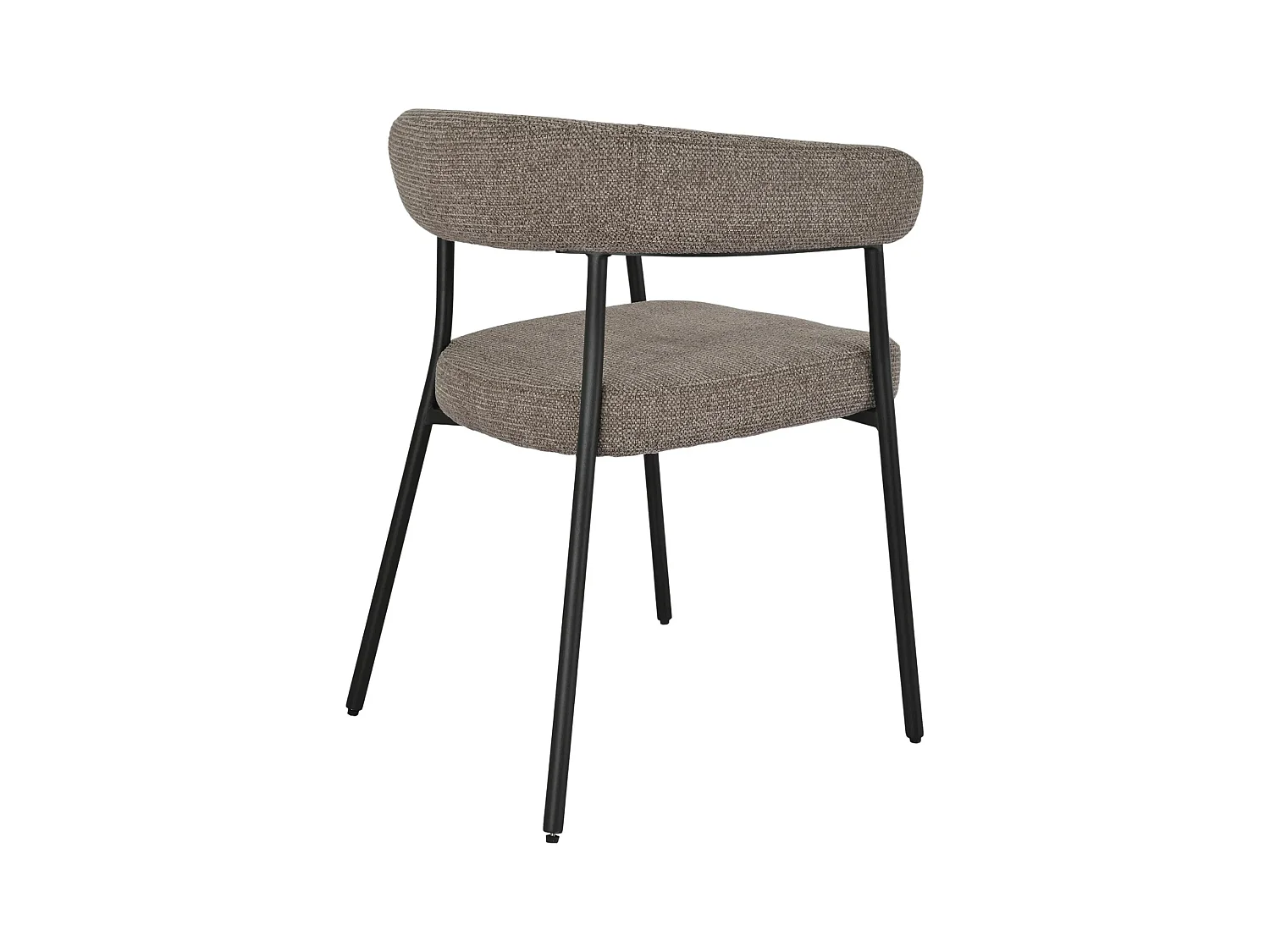 Lot de 2 fauteuils de table TRIVIO en tissu et métal-Marron