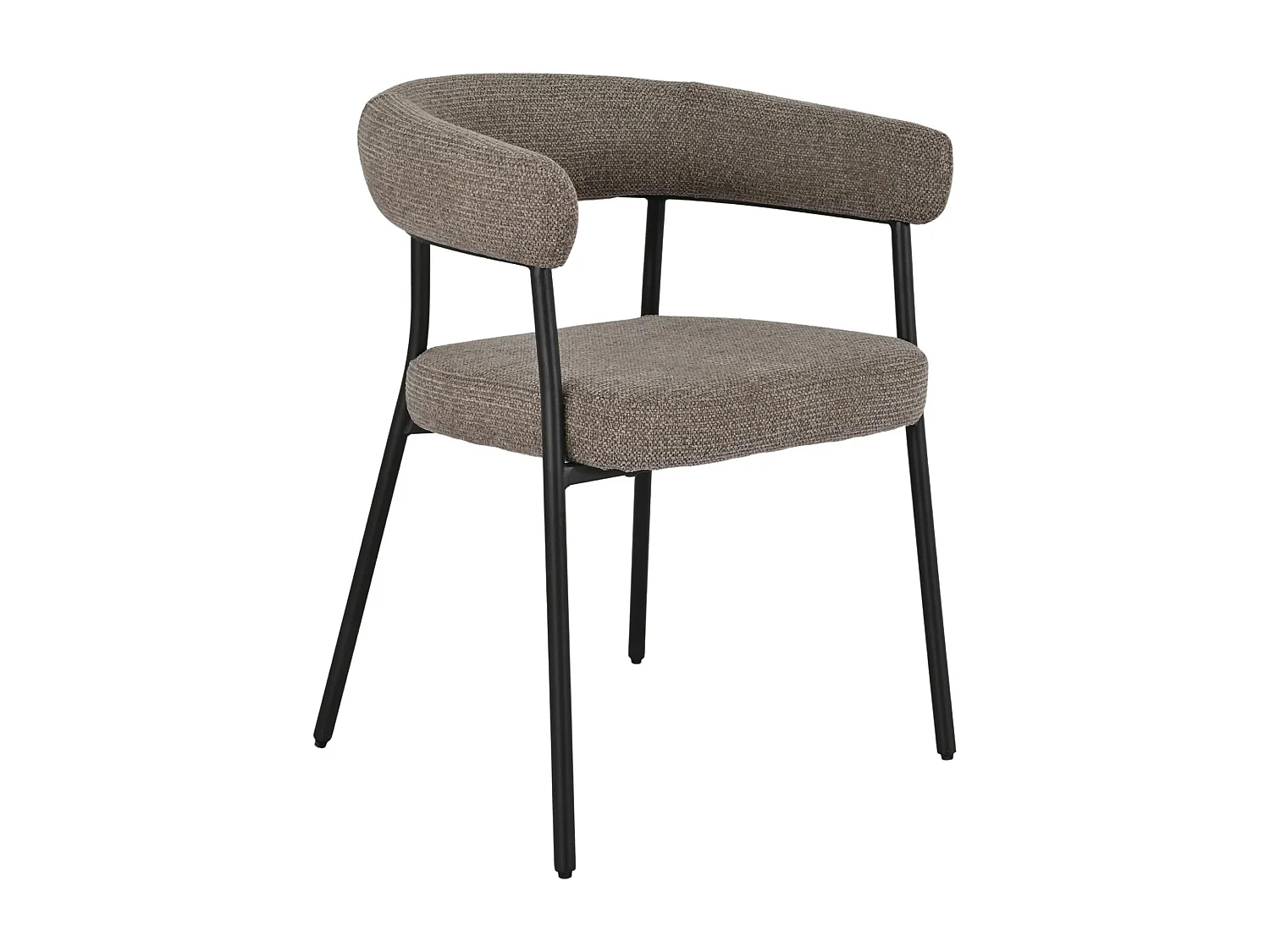 Lot de 2 fauteuils de table TRIVIO en tissu et métal-Marron