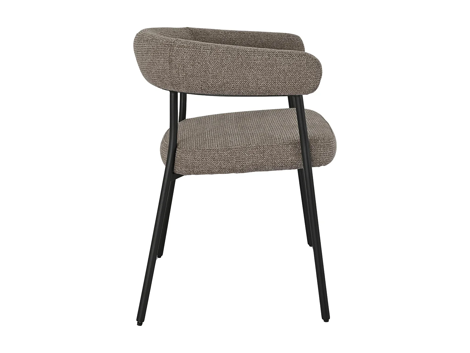 Lot de 2 fauteuils de table TRIVIO en tissu et métal-Marron