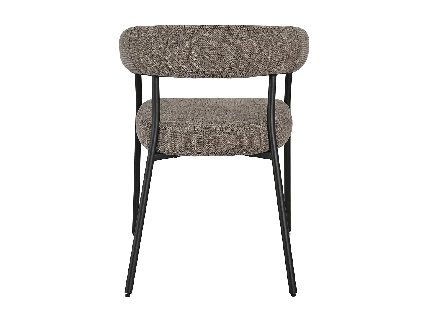 Lot de 2 fauteuils de table TRIVIO en tissu et métal-Marron