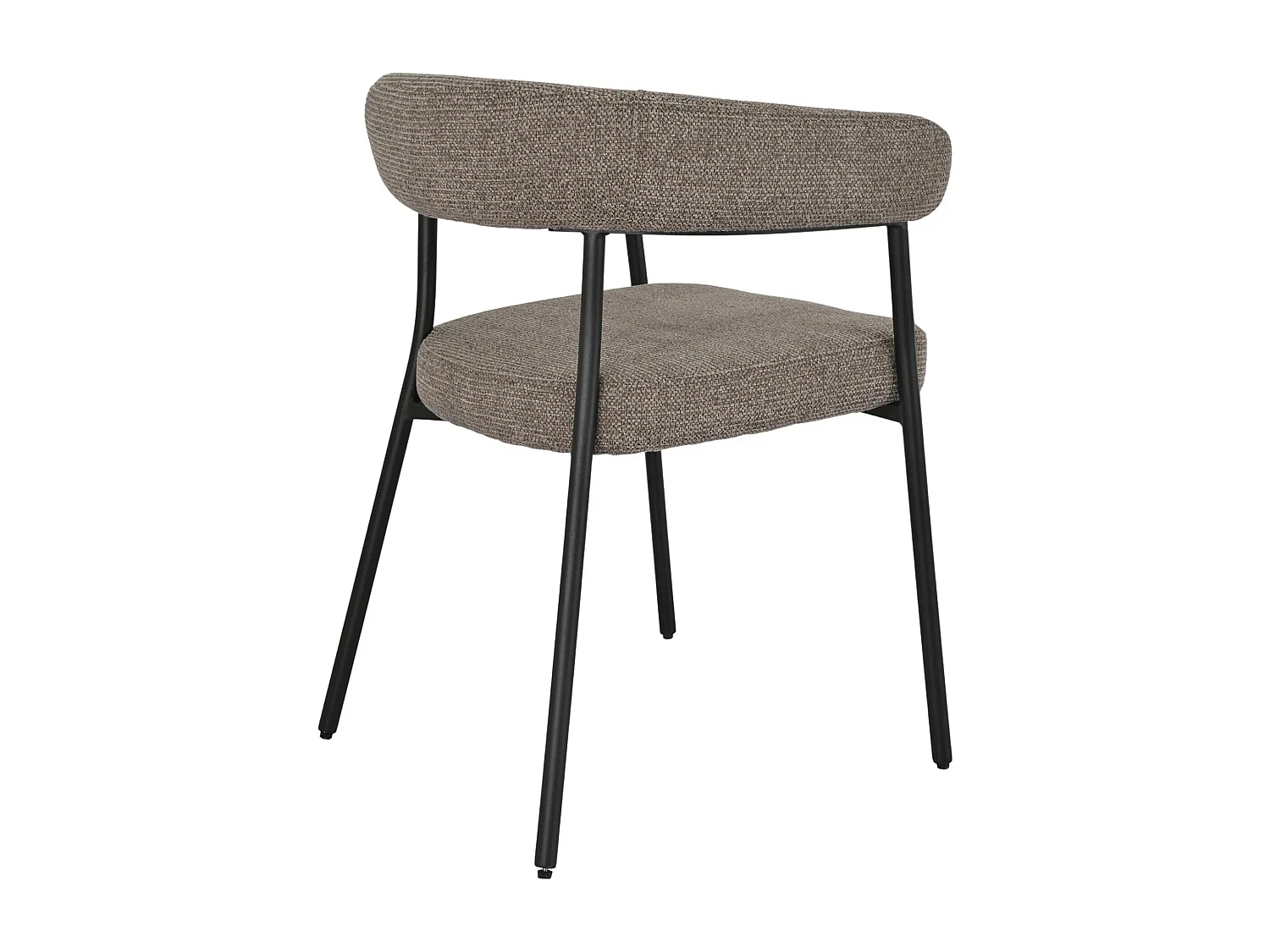 Lot de 2 fauteuils de table TRIVIO en tissu et métal-Marron