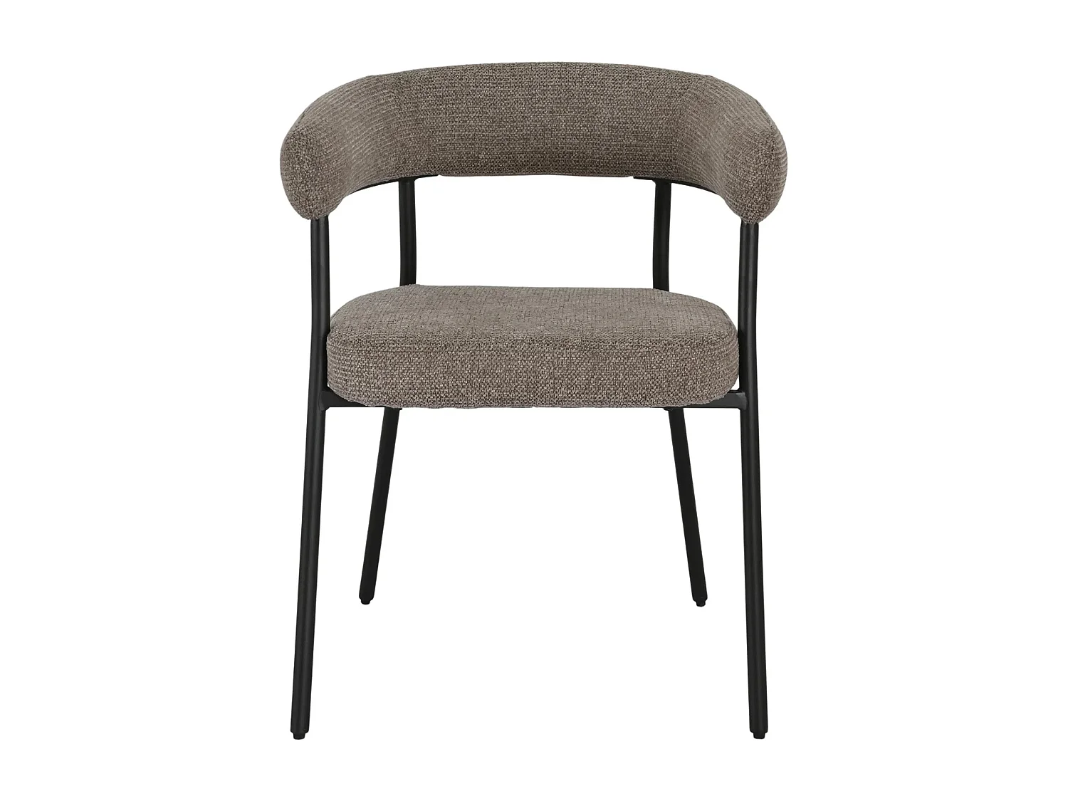 Lot de 2 fauteuils de table TRIVIO en tissu et métal-Marron