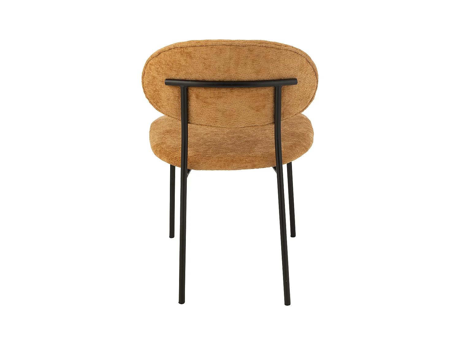 Chaise design AKOZ tissu doux et structure acier noir mat-Jaune moutarde