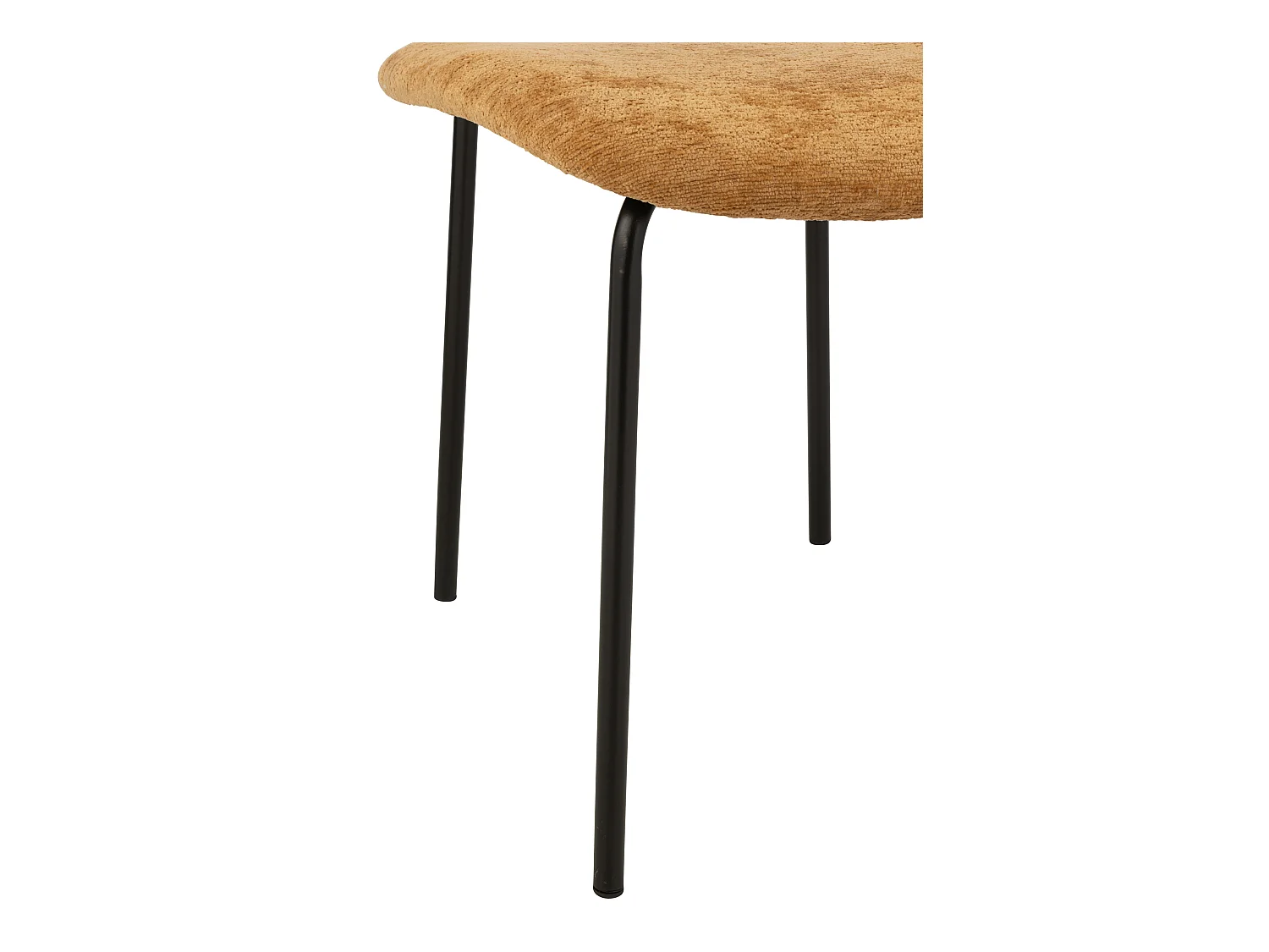 Chaise design AKOZ tissu doux et structure acier noir mat-Jaune moutarde