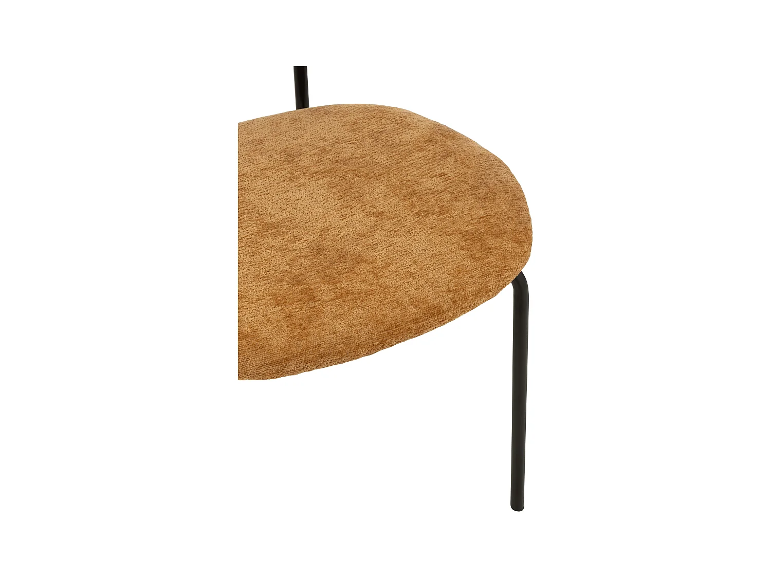 Chaise design AKOZ tissu doux et structure acier noir mat-Jaune moutarde