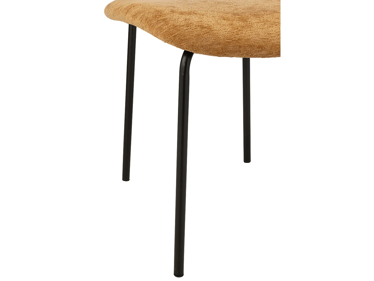 Chaise design AKOZ tissu doux et structure acier noir mat-Jaune moutarde