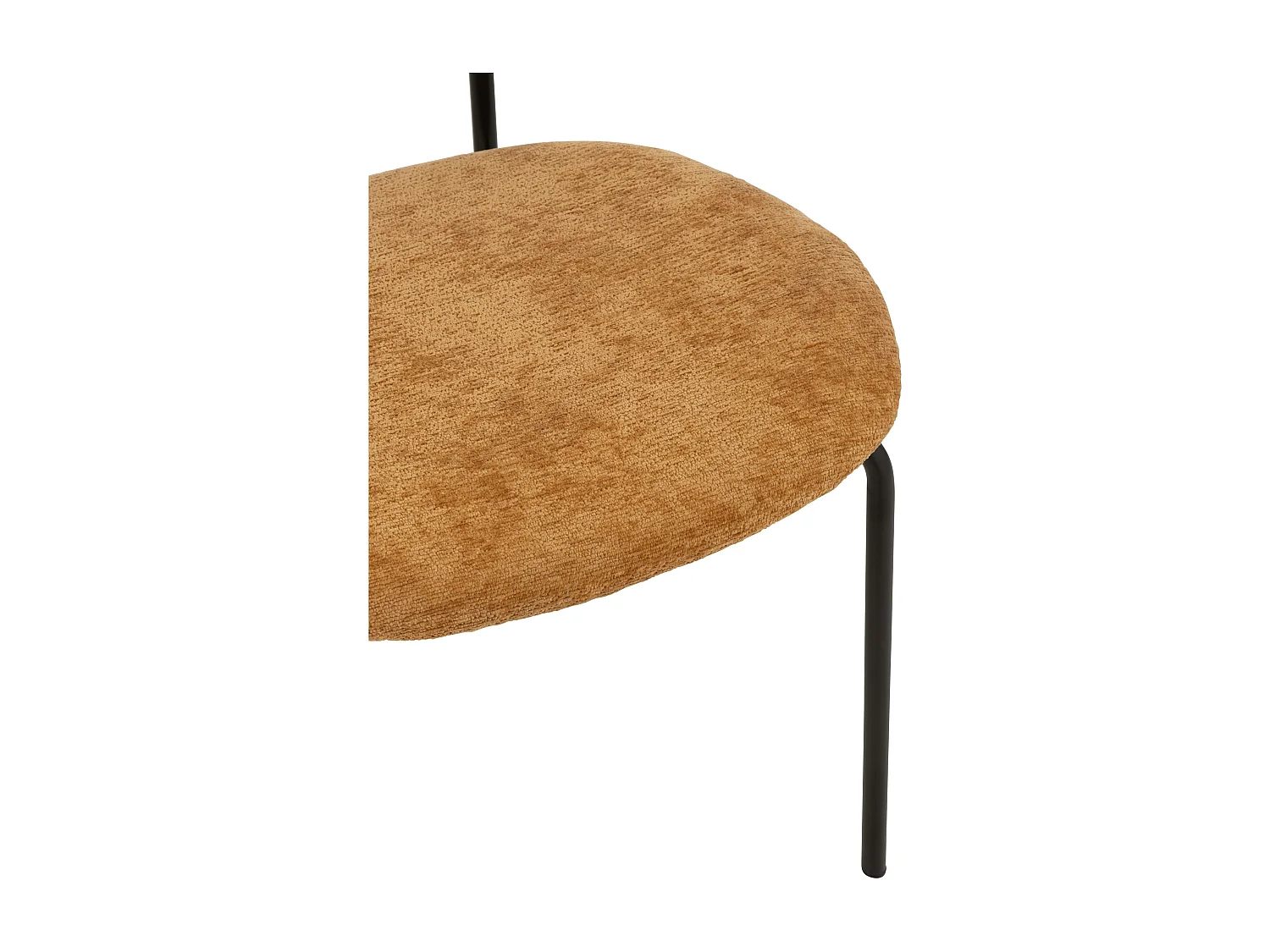 Chaise design AKOZ tissu doux et structure acier noir mat-Jaune moutarde