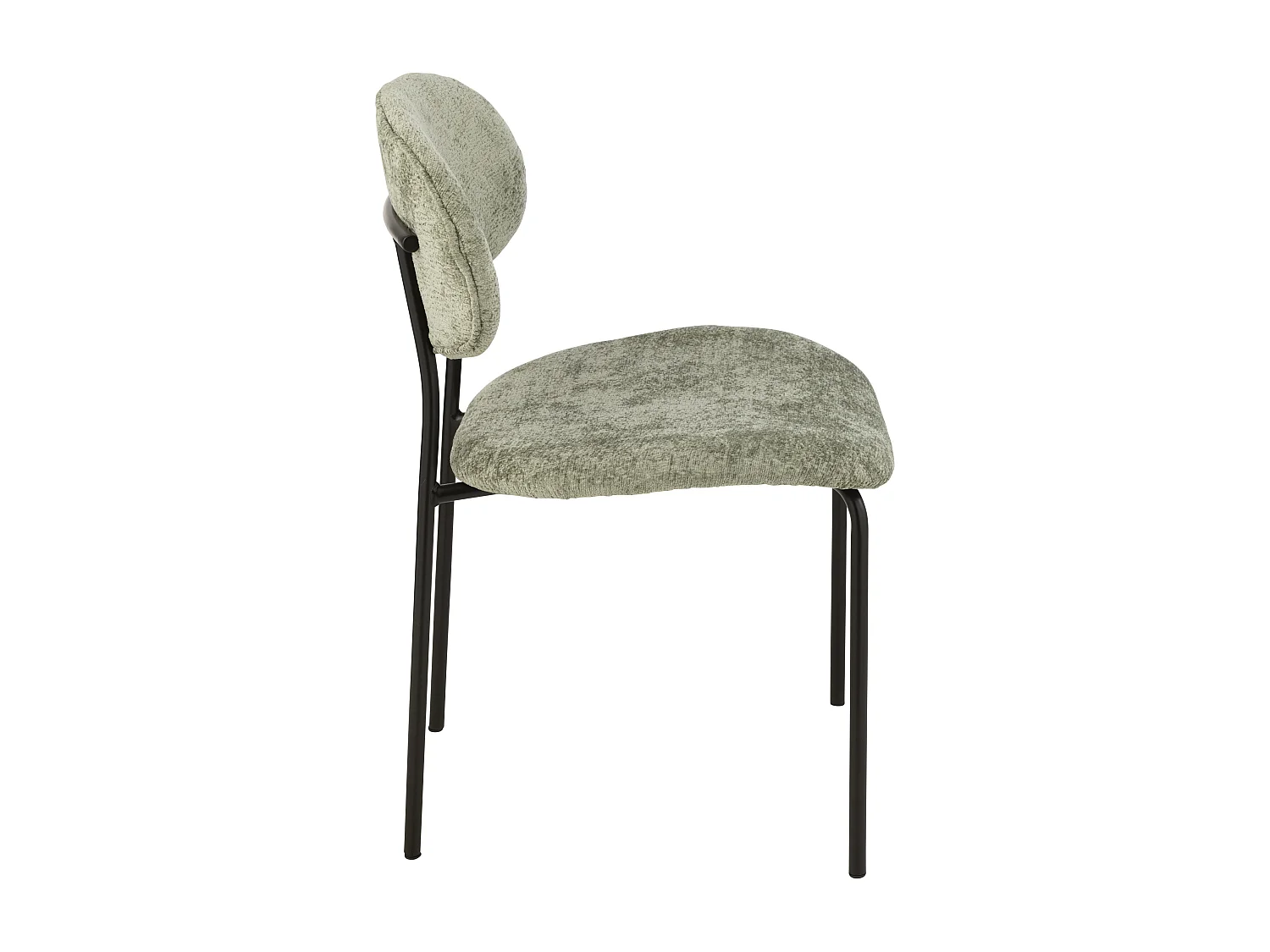 Chaise design AKOZ tissu doux et structure acier noir mat-Jaune moutarde