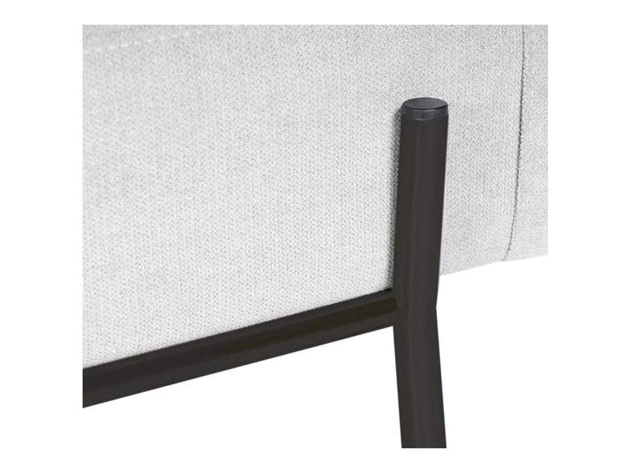 Banquette moderne en tissu et métal noir laqué BARCALO 140cm-Crème