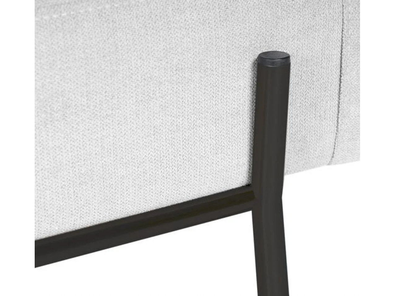 Banquette moderne en tissu et métal noir laqué BARCALO 140cm-Crème