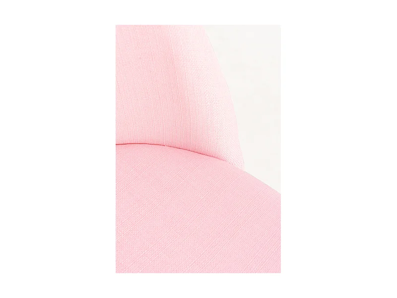 Lot de 2 chaises Kazon - Tissu élégant et pieds métal effet bois clair-Rose