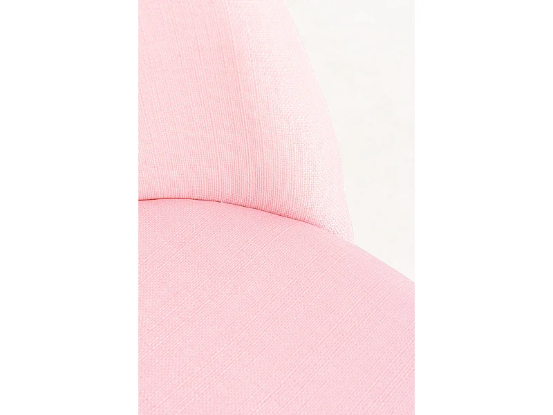 Lot de 2 chaises Kazon - Tissu élégant et pieds métal effet bois clair-Rose