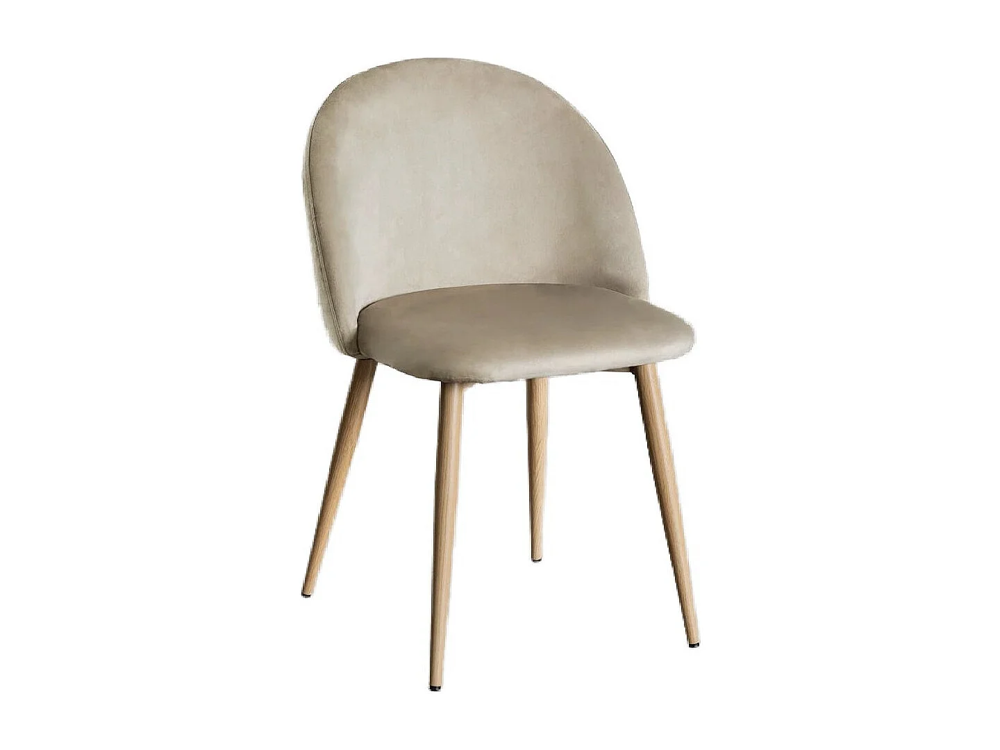 Chaise VIDA confort moderne - Velours et pieds en métal effet bois naturel-Vert foncé