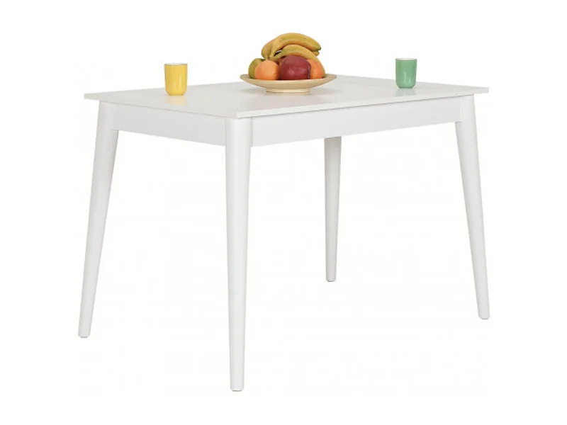 Table de cuisine blanche 6 places Kouby 110cm