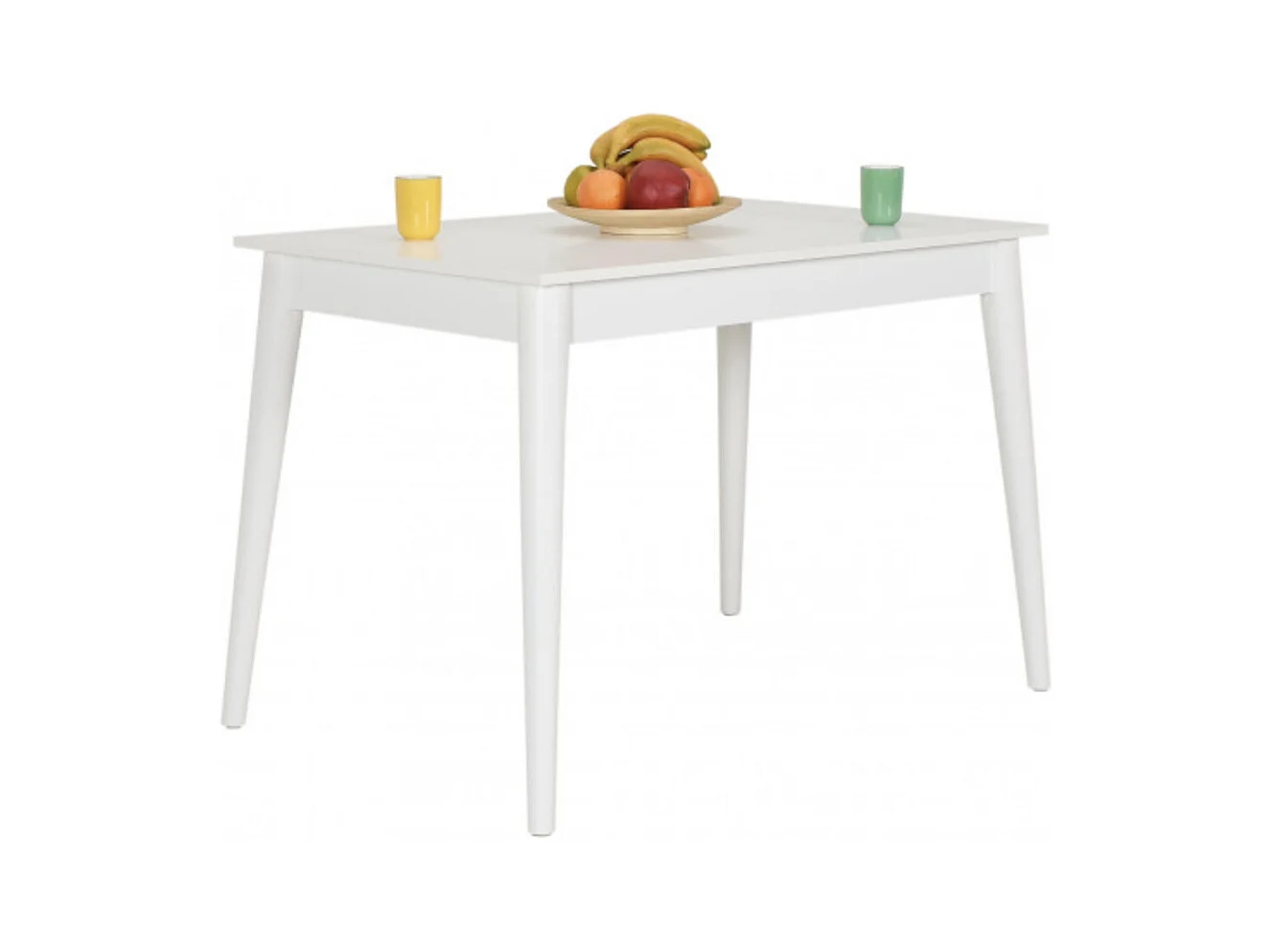 Table de cuisine blanche 6 places Kouby 110cm