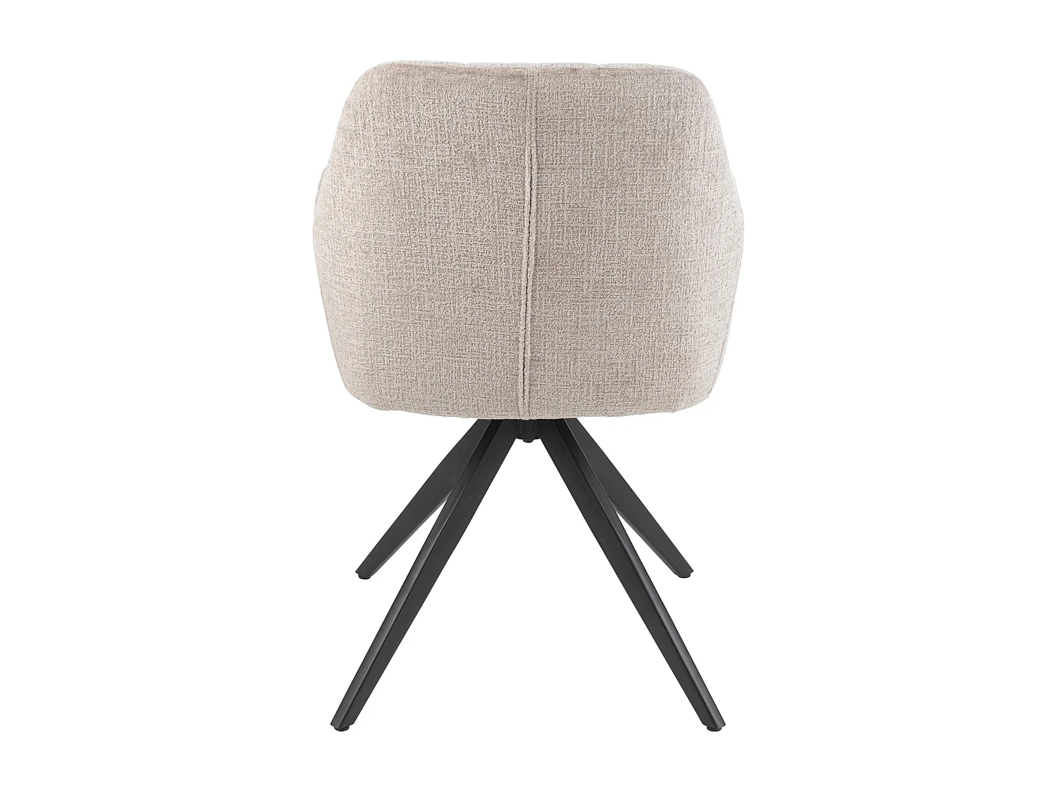 Chaise avec accoudoirs LOUNA – Tissu doux et pieds acier noir-Taupe