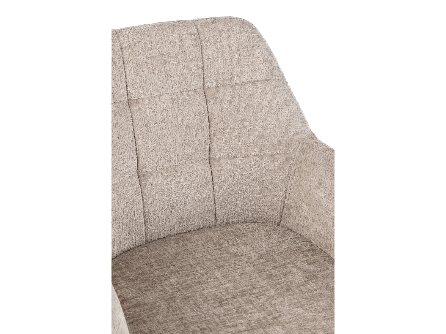 Chaise avec accoudoirs LOUNA – Tissu doux et pieds acier noir-Taupe