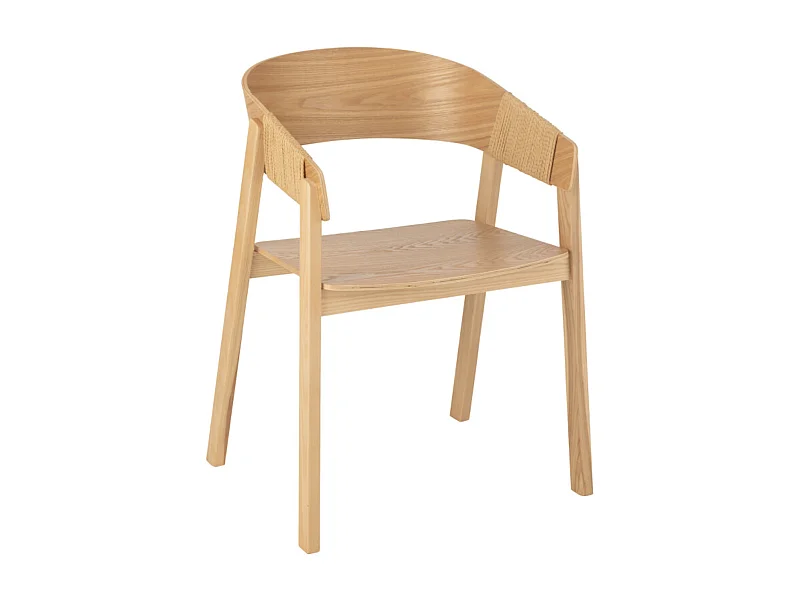 Fauteuil en bois de frêne HIVA – Sobriété naturelle et élégance contemporaine