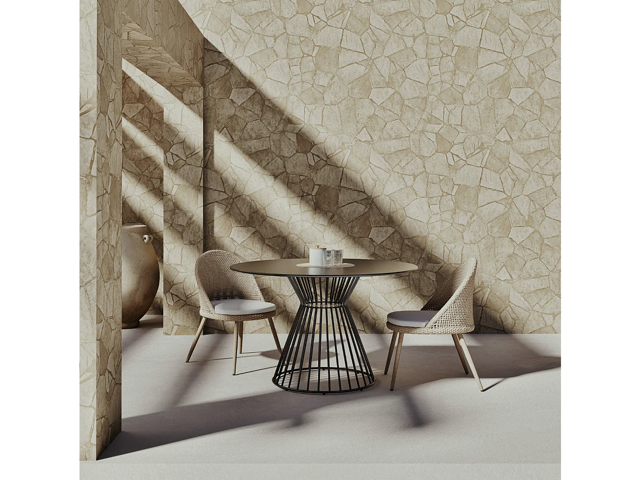 Table ronde en acier mate KEVIN 120cm – Intérieur et extérieur-Gris anthracite