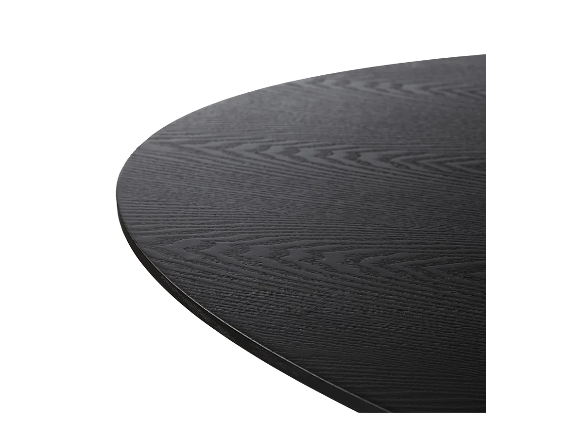 Table de salle à manger ovale placage chêne LUVIO 200cm-Noir