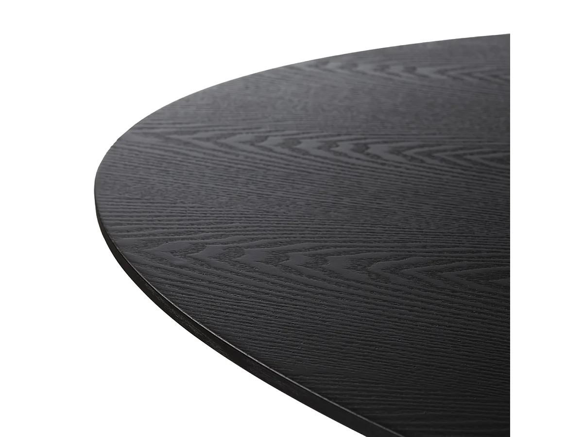 Table de salle à manger ovale placage chêne LUVIO 200cm-Noir
