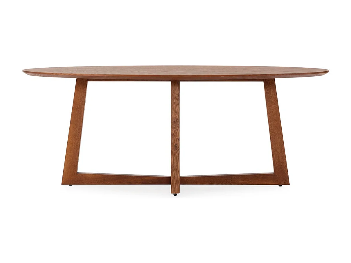 Table de salle à manger ovale placage chêne LUVIO 200cm-Noir